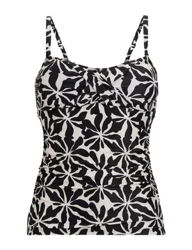 Womens/ladies Aceana Iii Abstract Floral Tankini Top (White/black) - Size 14 Uk - Regatta - FashionsVida