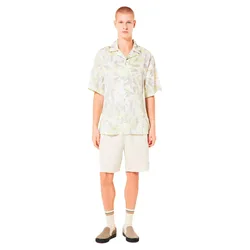 Chemise à Manches Courtes Printed Camo Palm Sulphur XL