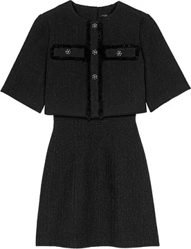 Vestido 2 en 1 de tweed brillante - Maje - FashionsVida