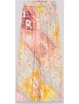 Pantalones rectos de mujer fluidos estampados - Niza - FashionsVida