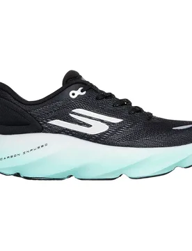 Aero Burst Running Shoes Black Textile / White Trim UK 8 Women - Skechers - FashionsVida