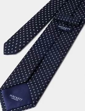 Corbata de hombre de seda con diseño de flores geométricas - Hackett - FashionsVida