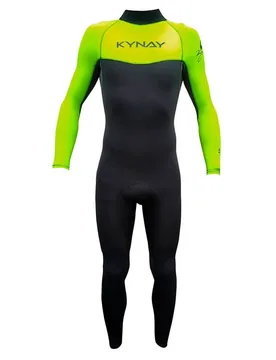 Combinaison Néoprène à Manches Longues Avec Fermeture éclair Dans Le Dos Surf Ultra Stretch 4/3 Mm Black / Yellow MT - Kynay - FashionsVida