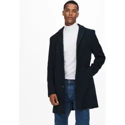 Only & Sons - Abrigo de hombre de paño con corte clásico regular fit