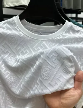 Luxury New Men's Fashionable Jacquard Short Sleeved Round Neck T-shirt Casual Comfortable All Season Versatile Top Men Clothing - Aliexpress - FashionsVida