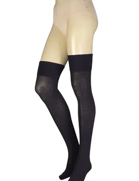 Women's 1 Pair Falke Soft Merino Wool Over the Knee Socks Dark Navy 5.5-6.5 Women's - Blue - Size: Small - SockShop - FashionsVida