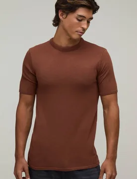 Herren Muskelbetontes Strickoberteil Mit Weicher Haptik Burnt Orange Größe XL - boohooMAN - FashionsVida