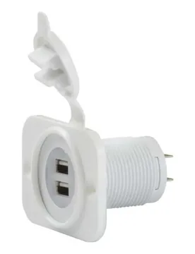 Receptacle Deluxe Dual Usb Charger 12-24v White One Size unisex - Marinco - FashionsVida