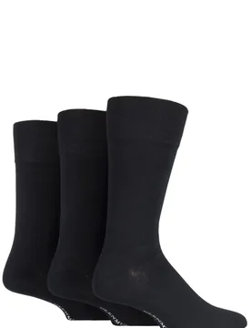 Pair Black Plain Comfort Cuff Socks Men's 7-11 Mens - - Black - Size: 7-11 Mens - Glenmuir - FashionsVida