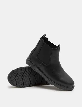 Kids' Leather Chelsea Boots (4 Small - 7 Large) Black male - M&S - FashionsVida