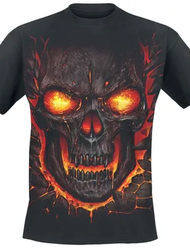 Gothic T-Shirt - Skull Lava - S bis XXL - für Männer - Größe L - schwarz - Männer - male - Spiral - FashionsVida