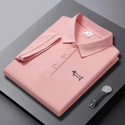 Men's Summer Golf Polo Shirt Solid Color Short Sleeve Casual Lightweight Breathable Quick Drying Sports Tops Golf Tees Polo Shir