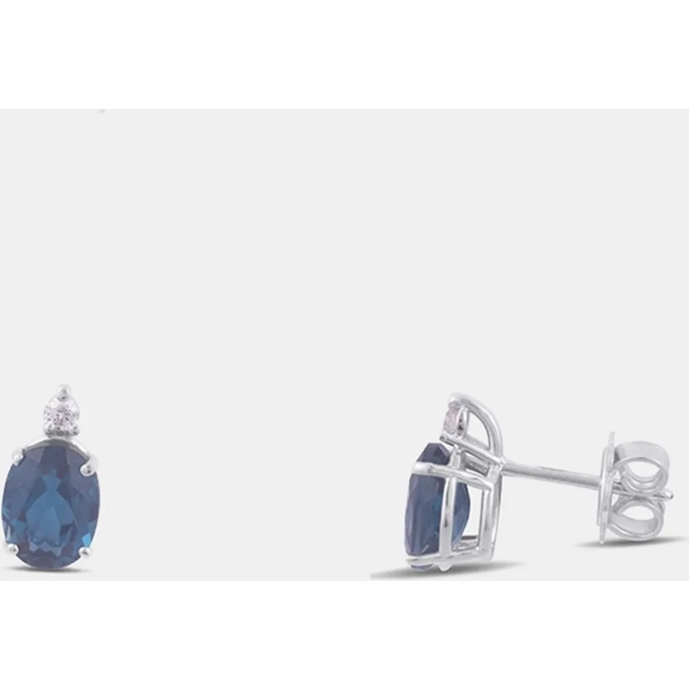 Pendientes de oro, diamantes y topacio London Blue - El Corte Inglés - FashionsVida