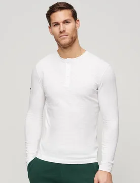 Superdry Herren Grandad-oberteil aus Jersey mit Langen Ärmeln Weiß - Größe: Xxl - 54.99 - FashionsVida