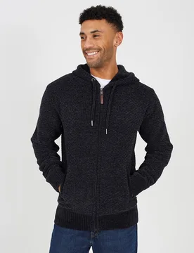 Full Zip Mens Chenille Hoodie - Brave soul - FashionsVida