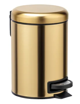 Kosmetik Treteimer Mod. Leman, Gold matt, 3 L, Edelstahl, 3 Liter - WENKO - FashionsVida