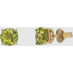 Pendientes Black & White de oro con peridoto