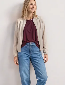 Langarm Blouson mit Zipper female Beige - Street One - FashionsVida