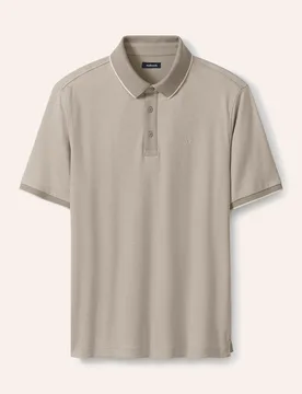 Interlock Polo, normale Größen, Farbe Beige, 56, reine Baumwolle atmungsaktiv Herren - Walbusch - FashionsVida
