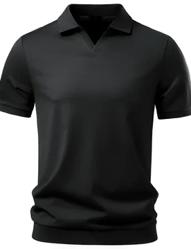Men Summer Elegant Sea Collar Short Sleeve Polo T Shirt Soft Drape Design Business Casual Versatile Daily Commute Gentleman Tops - Aliexpress - FashionsVida