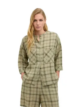Chemise à Manches Longues Orla Sage Green Tartan S - Barbour - FashionsVida