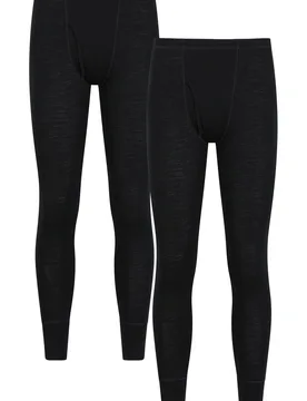 Mens Merino Pants 2-Pack - Black - Black - Size: XL - Mountain Warehouse - FashionsVida