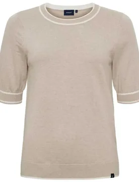 Dori Short Sleeve Sweater Beige L Women - Sea Ranch - FashionsVida