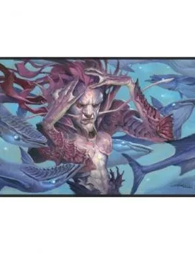 MTG Dominaria Remastered Black Stitched Playmat - V5 featuring Mystic Remora - Ultra PRO - FashionsVida