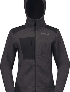 Norrona Polaire chaude d'alpinisme Trollveggen Warm3 Zip Hood W Phantom für Damen Größe S schwarz - Norröna - FashionsVida