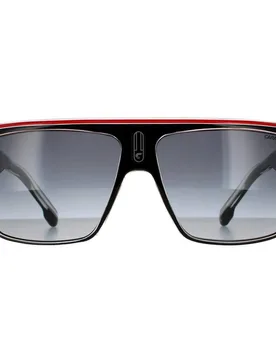 Unisex Shield Black Crystal White Red Dark Grey Gradient Sunglasses - Black - Size: One Size - Carrera - FashionsVida