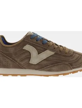 Zapatillas deportivas unisex de serraje con pespuntes a contraste - Victoria - FashionsVida