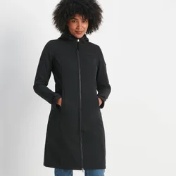 Marina Womens Extra Long Softshell Jacket Black - Size 16 Uk