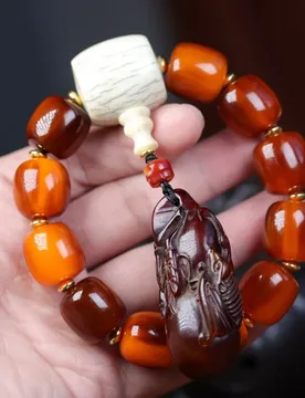 Turtle bead bracelet with cane pattern, gold shell DIY cow bone three-way connector, old ox horn fortune and longevity pen - Aliexpress - FashionsVida