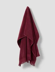 Pure Cotton Fringed Towel Burgundy