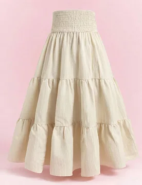 Falda de cintura elástica estilo vacacional para niñas, textura elegante bohemia casual otoño, ropa de otoño, vuelta al colegio, ropa escolar play - Shein - FashionsVida