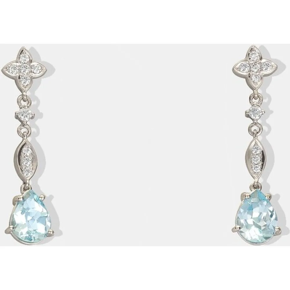 Pendientes de oro con diamantes y topacios - El Corte Inglés - FashionsVida