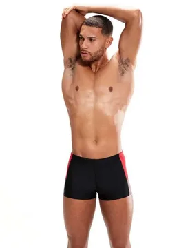 Dive Swimming Boxer Black / Fed Red / Dove Grey UK 28 Men - Speedo - FashionsVida