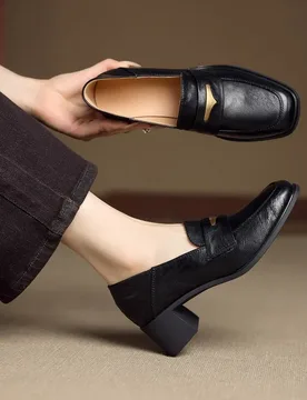DIMANYU Women’s Loafers Retro 2026 New Spring Slip-On Lazy Shoes Genuine Leather British Style Square Heel Women’s Shoes - Aliexpress - FashionsVida