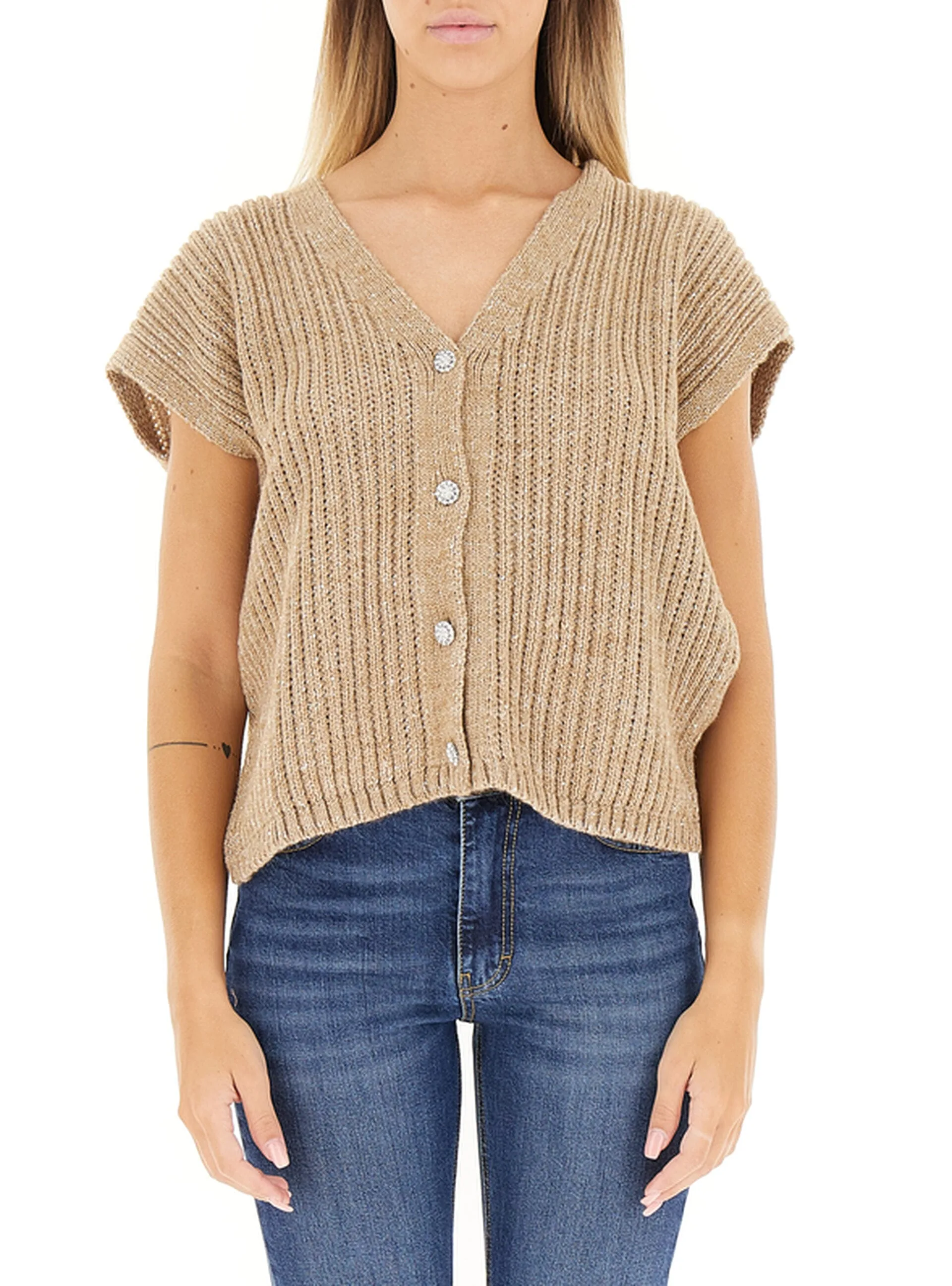 Cardigan bottoni gioiello ORO XS - Kocca - FashionsVida