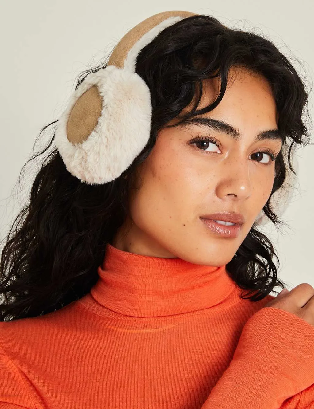 Faux Fur Suedette Earmuffs Camel female - Accessorize - FashionsVida