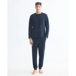 Dustin - Pijama largo liso hombre