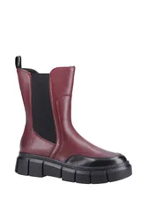 Women's 'Fleur' Ankle Boots in Dark Red Size: 5 - Dark Red - Size: 5