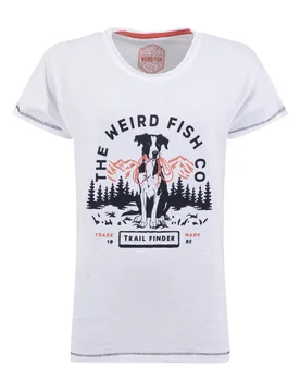 Weird Fish Trail Finder Front Print Graphic T-Shirt Size 22 - offers all-offers offers womens-offers sale all-sale sale womens women women all-womens - White - FashionsVida
