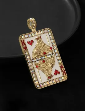 Medieval vintage playing card pendant retro inlaid enamel fashion personality heart KF magnetic medieval pendant - Aliexpress - FashionsVida
