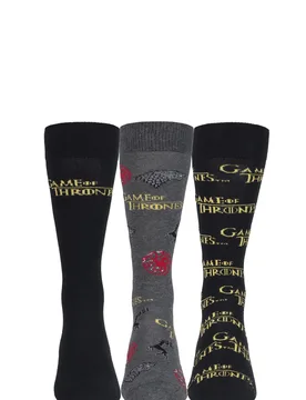 Pair Assorted Game of Thrones Logo Cotton Socks Unisex 11-14 Unisex - - Assorted - Size: 11-14 Unisex - Film & TV Characters - FashionsVida