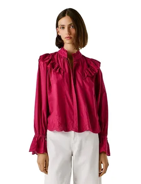 Chemisier à Manches Longues Bella Cranberry Pink M - Pepe jeans - FashionsVida