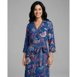 Vestido estampado con cuello solapa