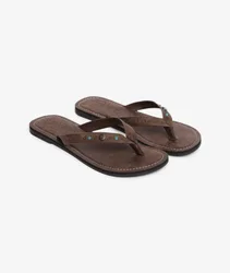 Superdry Damen Flip Flops mit Kunstleder-prägung Brown - Größe: 5-6