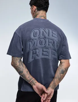 Herren Tall Ein Weiterer Satz Gewaschenes Übergroßes T-Shirt Navy Größe Medium - boohooMAN - FashionsVida
