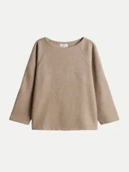 Sweatshirt Gusera mit feiner Mélange Optik Beige 42